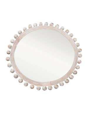 Ball Framed Wall Mirror, Whitewashed 38.5"x35", Available for local pick up