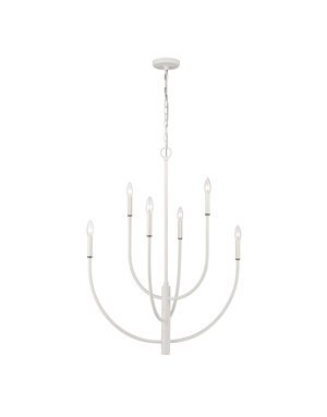 Continuance 6- Light Chandelier, White Coral, 30"x 38" Available for local pick up