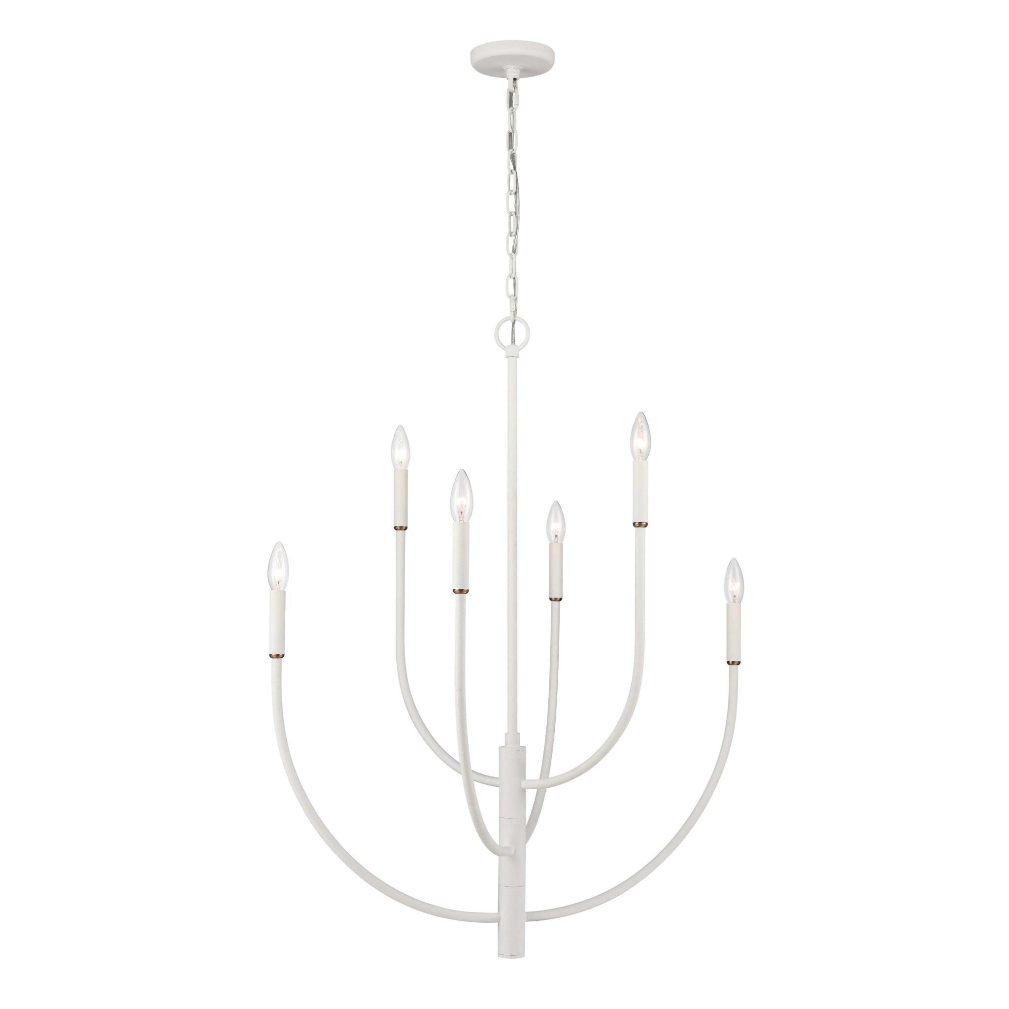 Continuance Multi Light Powdercoated Metal Chandelier, White Coral, 25"w x 37"h, Available for local pick up