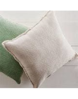 Woven Fringed Square Euro Pillow, Cream