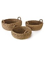 Seagrass Shallow Basket With Handle Med