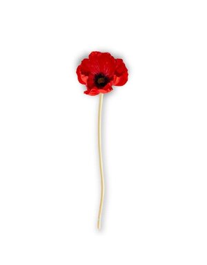 Red Real Touch Mini Poppy Stem