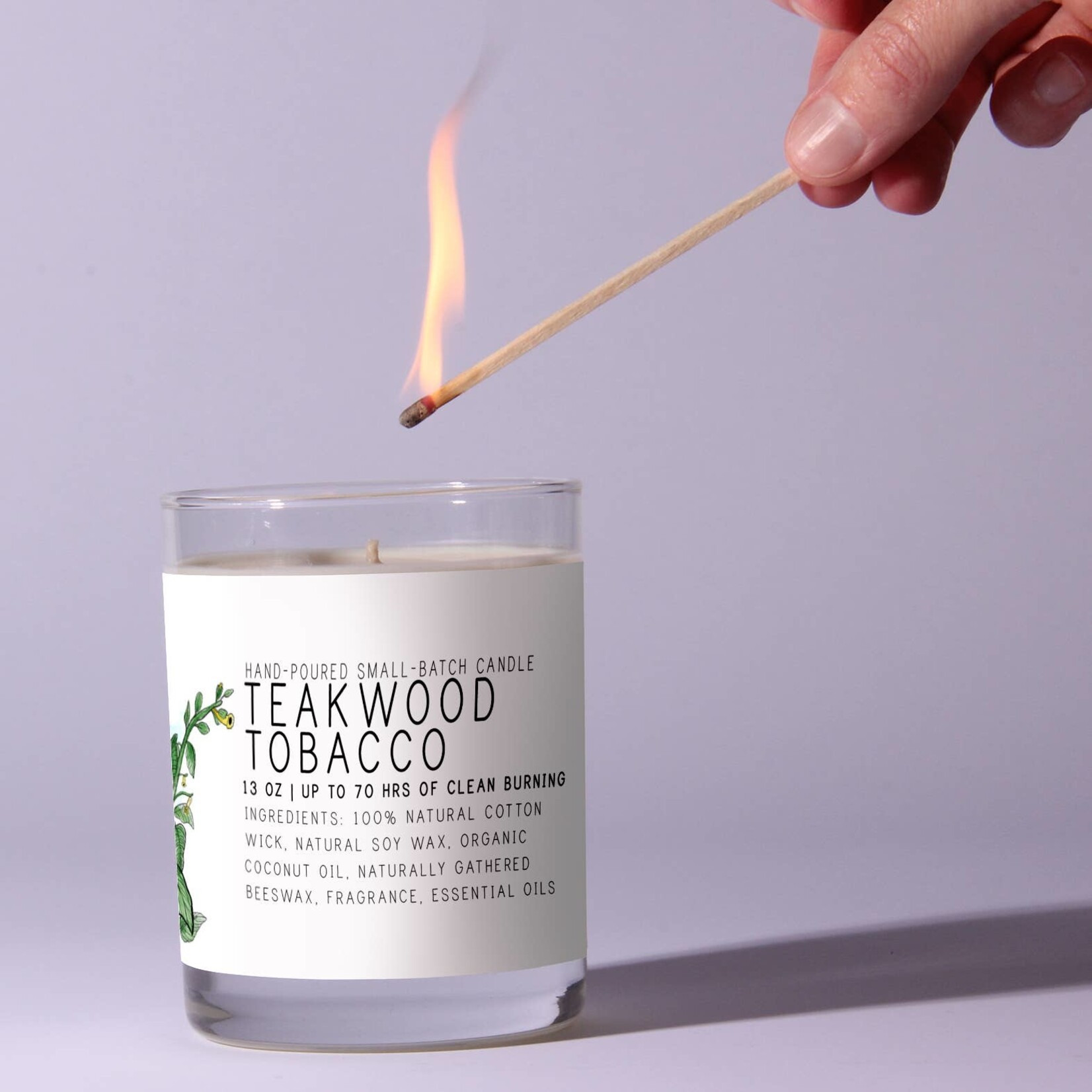 Just Bee Teakwood Tobacco Candle, 13 oz