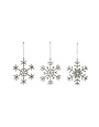 Beaded Snowflake & Jewel Ornament, Silver