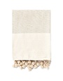 PomPom Cotton Woven Throw, Taupe