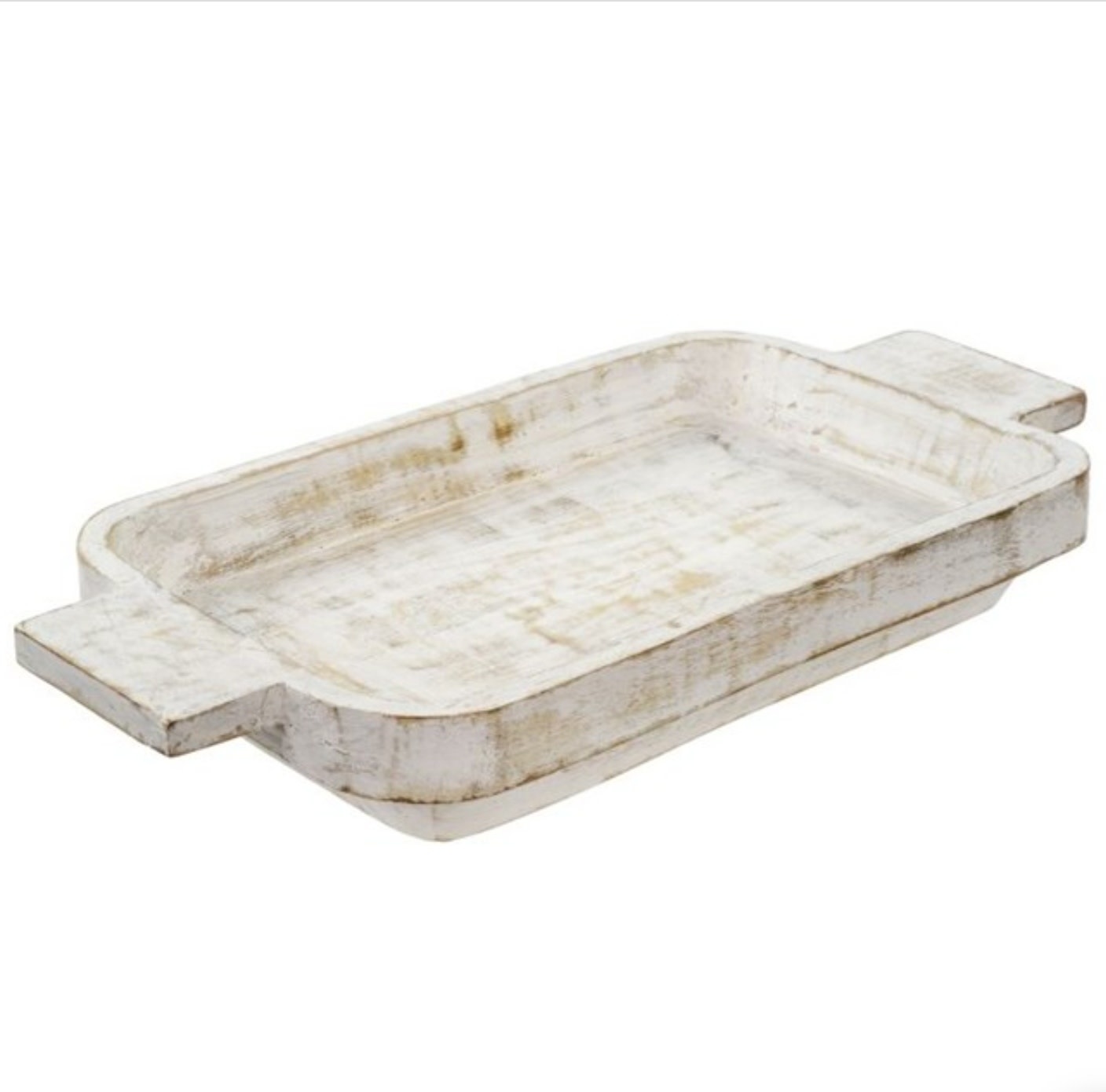 Whitewashed Dough Bowl, Large