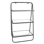 Healdsburg Three-Tier Stand, Glass and Metal - Black
