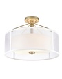 Diffusion 3-Light Semi Flush Mount Ceiling Light, Aged Silver 18" Available for local pick up