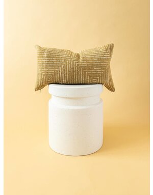Mustard Mudcloth Lumbar Pillow