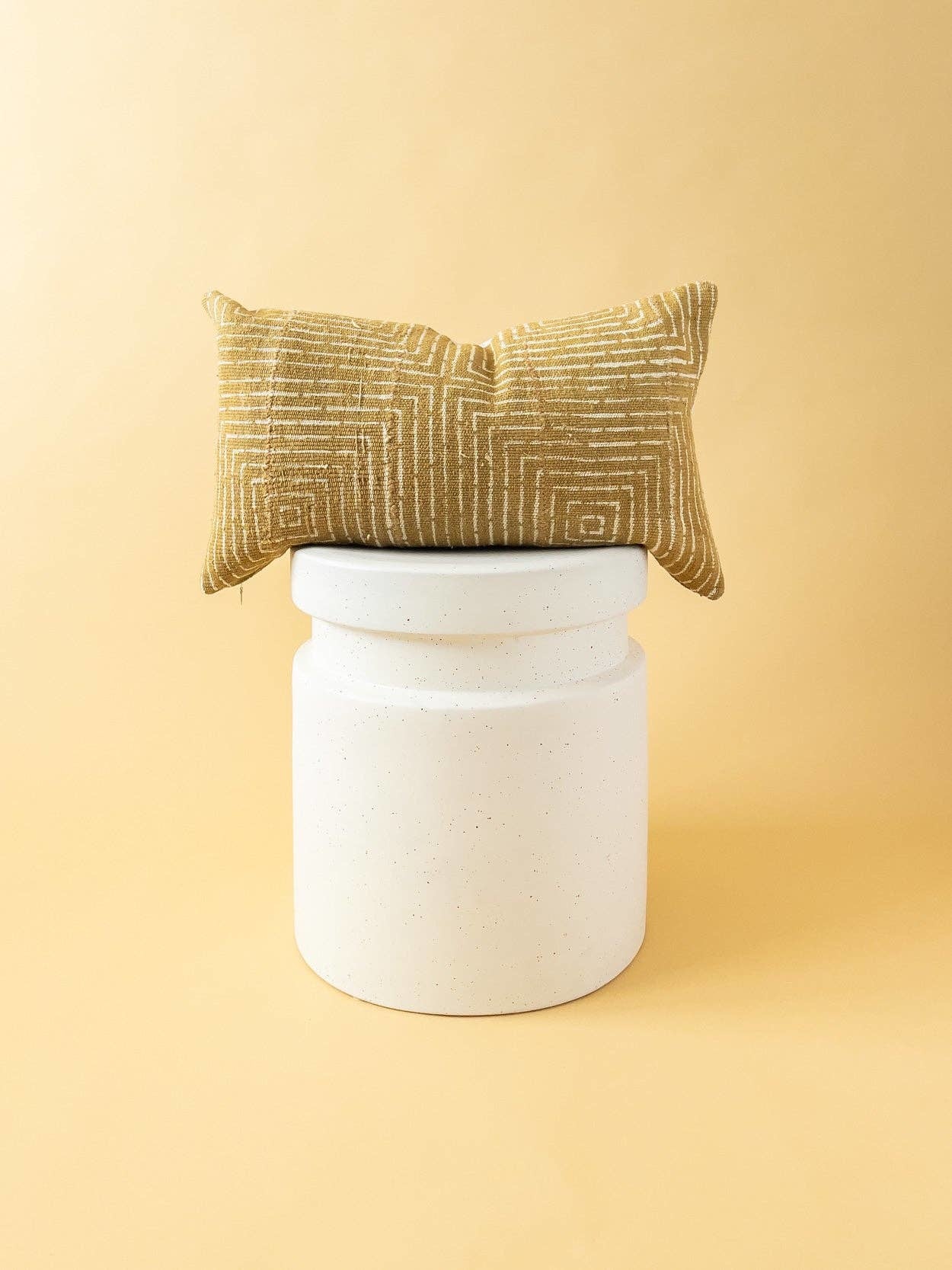 Mustard Mudcloth Lumbar Pillow