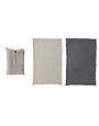 Cotton Double Cloth Tea Towel Set, Natural & Charcoal