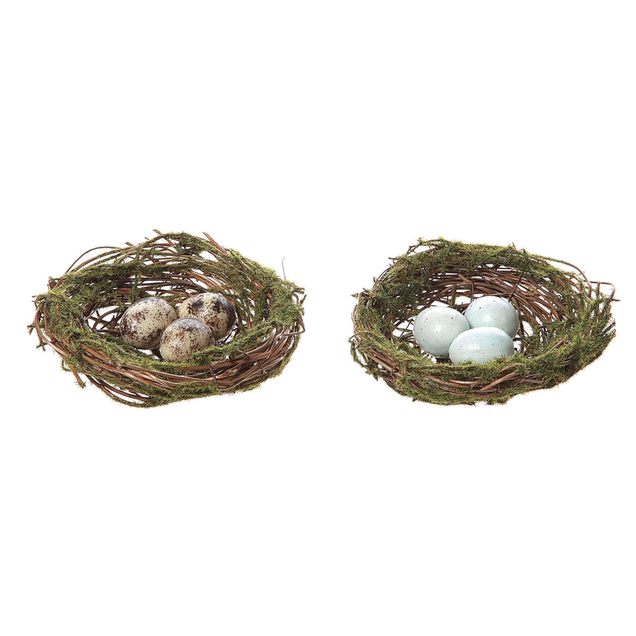 Artificial Moss Nest Ornament w/ Clip, 4d - Knotty and Board Interiors