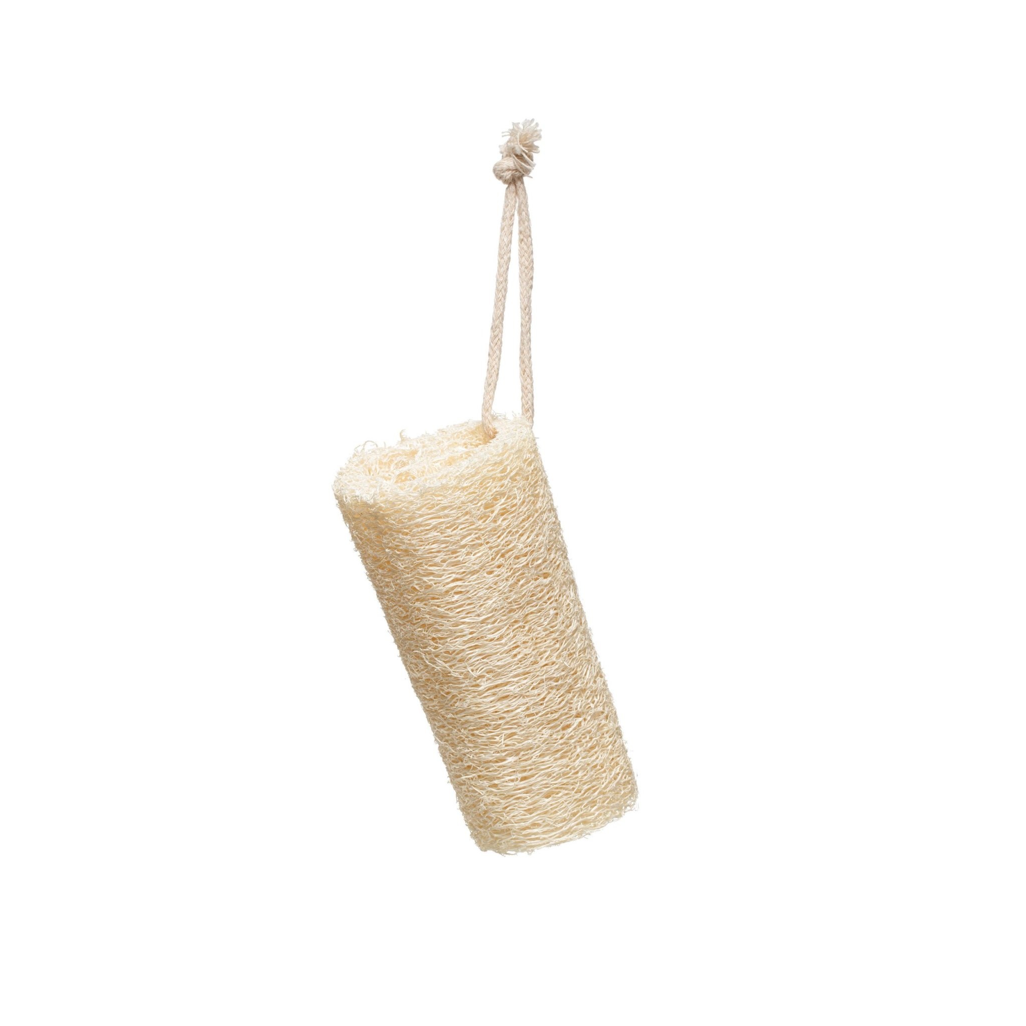 Loofah Brush w/ Cotton Rope Hanger, Natural