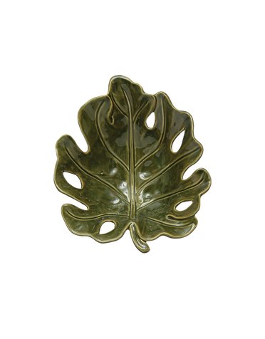 Stoneware Leaf Shaped Bowl, 7"x 6"