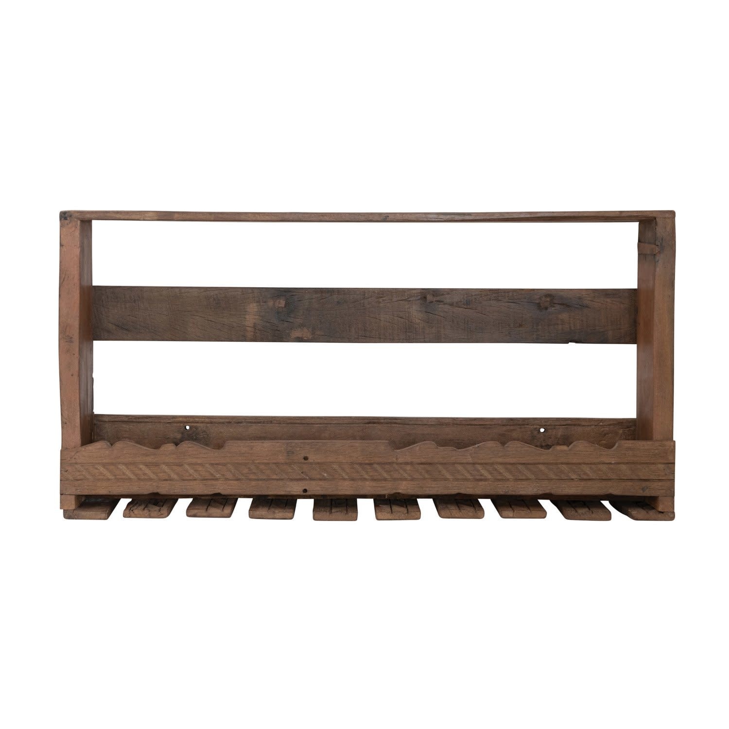 Reclaimed Wood Wine Glass Wall Rack w/ Shelf (Holds 9 Glasses), Available for local pick up
