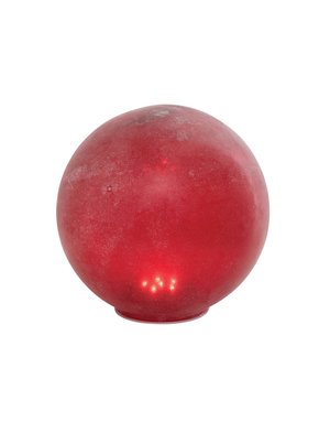 Frosted Glass Globe w/ LED Light, Red, Available for local pick up