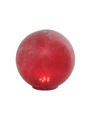 Frosted Glass Globe w/ LED Light, Red, Available for local pick up