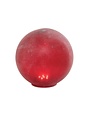 Round Frosted Glass Globe, Red, 8"Rnd
