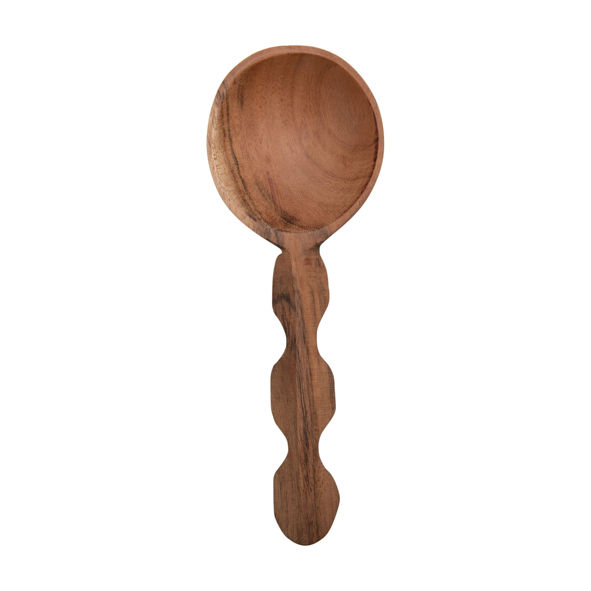 Scalloped Hand-Carved Acacia Wood Spoon, 6.5" x 2"