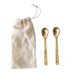 Salt & Pepper Spoons, Brass Finish
