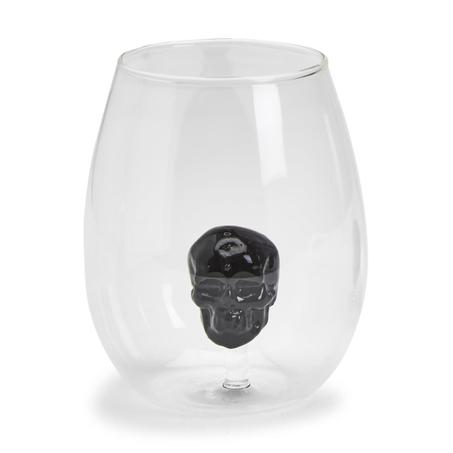 Black Skull Seamless Wine Glass