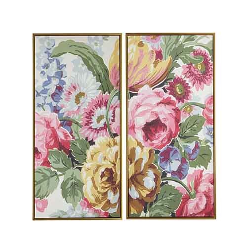 Floral Canvas Wall Art Diptych, Set/2 15.5 X 31, Available for local pick up