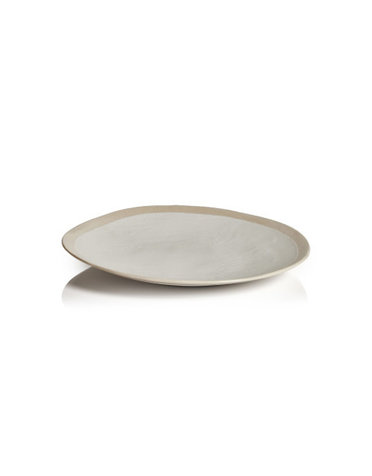 Alanya Organic Ceramic Linen Textured Platter, Small, 14, Available for local pick up