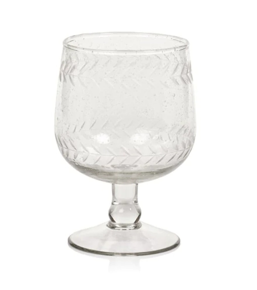 Tuscan Handmade & Etched Wine Glass, 18 oz