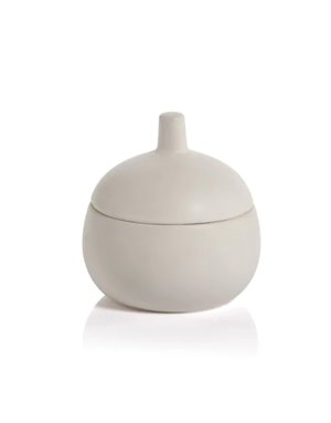 Bodego Ceramic Canister, White, medium,  5.5" x 5.25", Available for local pick up