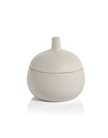 Bodego Ceramic Canister, White, medium,  5.5" x 5.25"