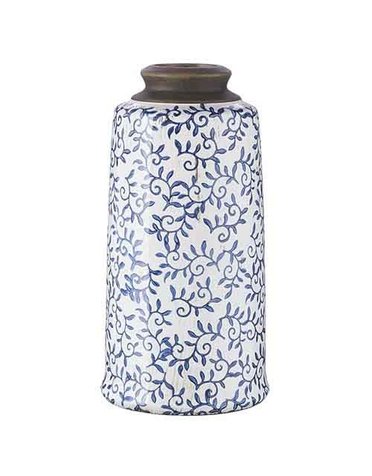 Blue Transferware Vase, Large, 13", Available for local pick up