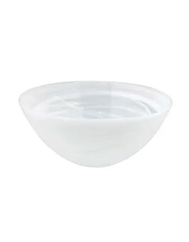 Monte Carlo Alabaster Glass Bowl-White/Small, 5.5" Round