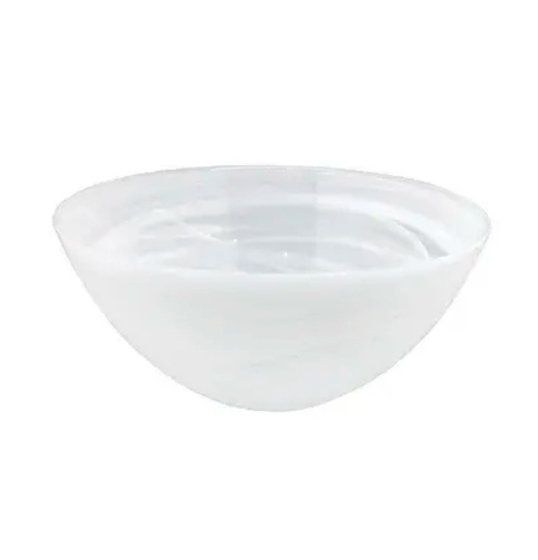 Monte Carlo Alabaster Glass Bowl-White/Small, 5.5" Round