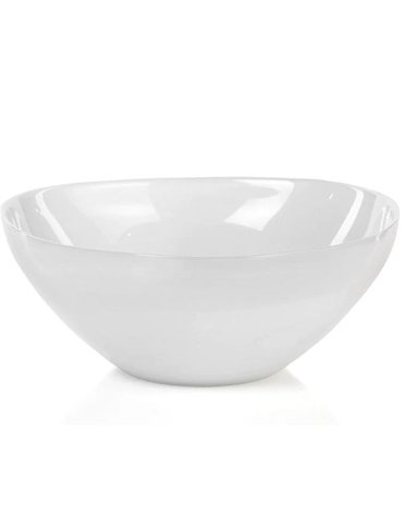 Monte Carlo Alabaster Glass Bowl, White, Large, Available for local pick up