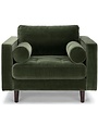 Roma Chair in Green Velvet, 42 x 38 x 37 Furniture Available for Local Delivery or Pick Up