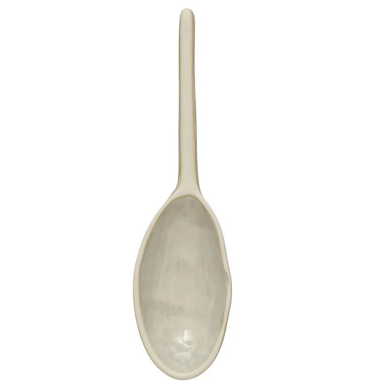 Stoneware Spoon, White 8x2