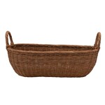 Hand-Woven Wicker Basket w/ Handles, Natural, 24.5"L x 13.5"W x 11.5"H