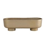 Cast Aluminum Footed Bowl, Gold, 14"L x 5"W x 4"H, Available for local pick up