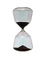 Decorative Glass Hourglass w/ Black Sand, Iridescent Finish