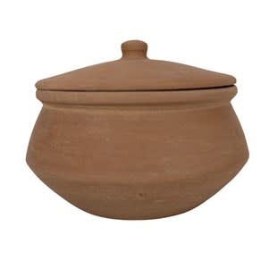 Ezekiel Terracotta Lidded Pot, 8"x5.5", Available for local pick up