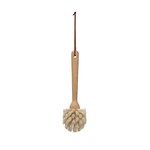Beech Wood Dish Brush w/ Leather Strap, 10"
