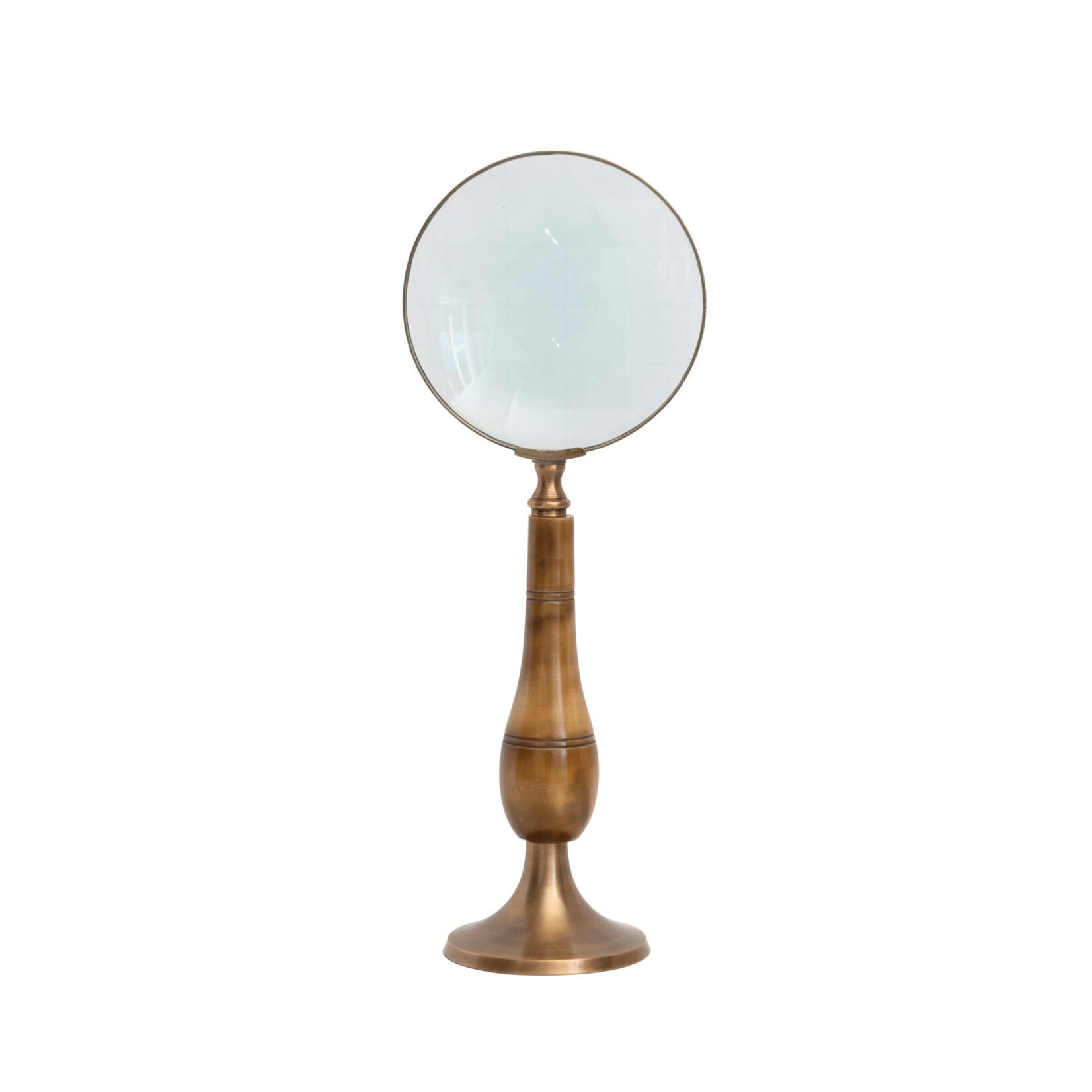 Brass & Bone Magnifying Glass on Stand, 11"