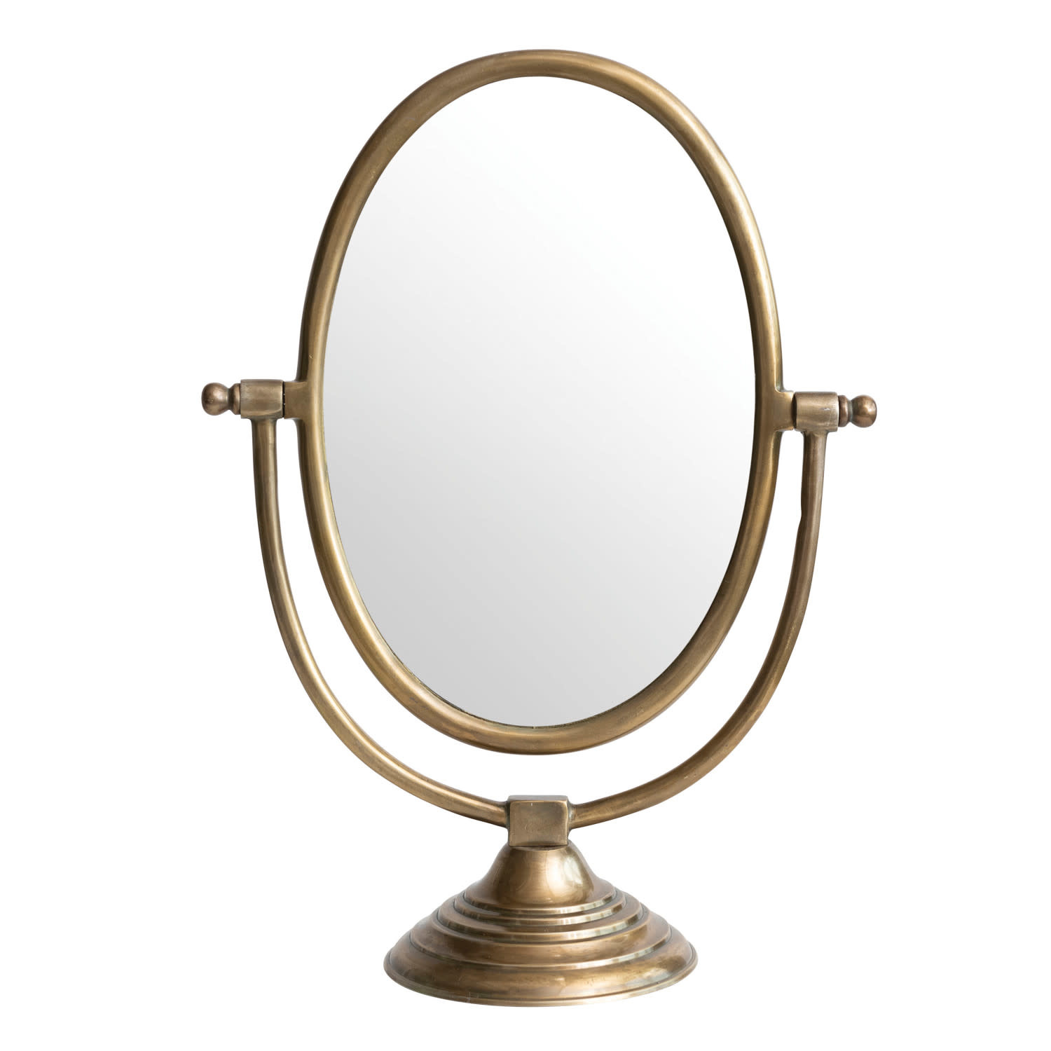 Framed Mirror on Stand, Antique Brass Finish 15.5"x21", Available for local pick up