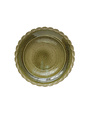 Stoneware Bowl with Scalloped Edge, Green, 12 in.