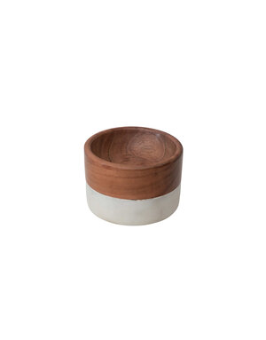 Marble & Acacia Wood Pinch Pot