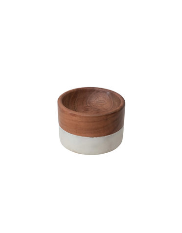 Marble & Acacia Wood Pinch Pot
