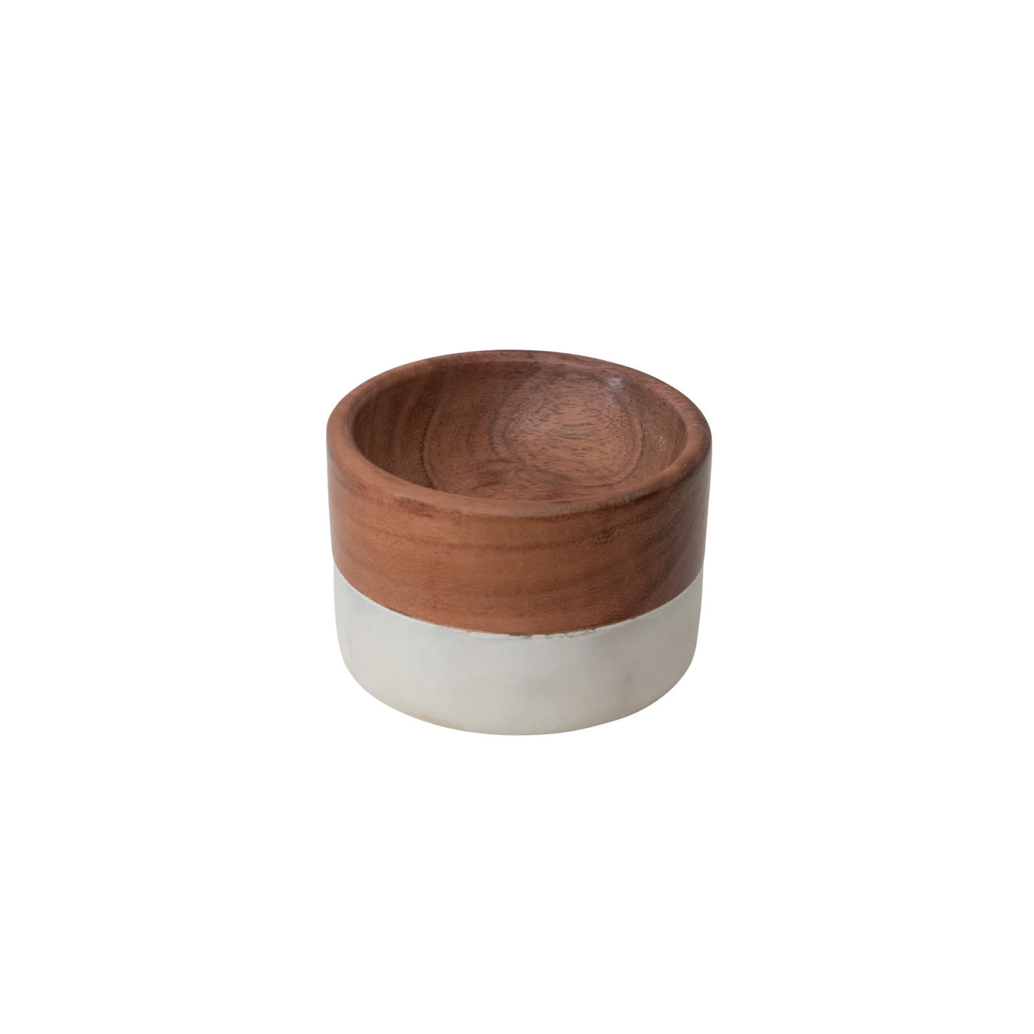 Marble & Acacia Wood Pinch Pot, Available for local pick up