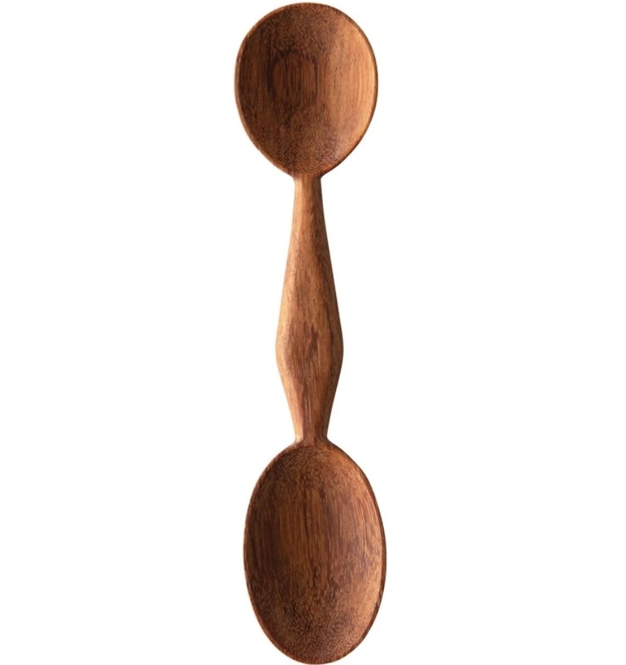 Hand-Carved Two-Sided Doussie Wood Spoon 8.25"