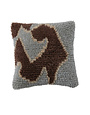 New Zealand Wool & Cotton Tufted Pillow w/ Design