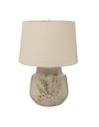 Debossed Lamp w/ Fern, Crackle Cream Glaze  15" x 22", Available for local pick up